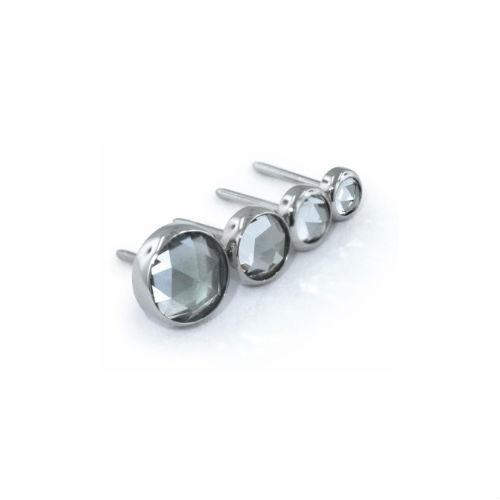 Bezel-set Rose-cut White Topaz in Titanium by NeoMetal