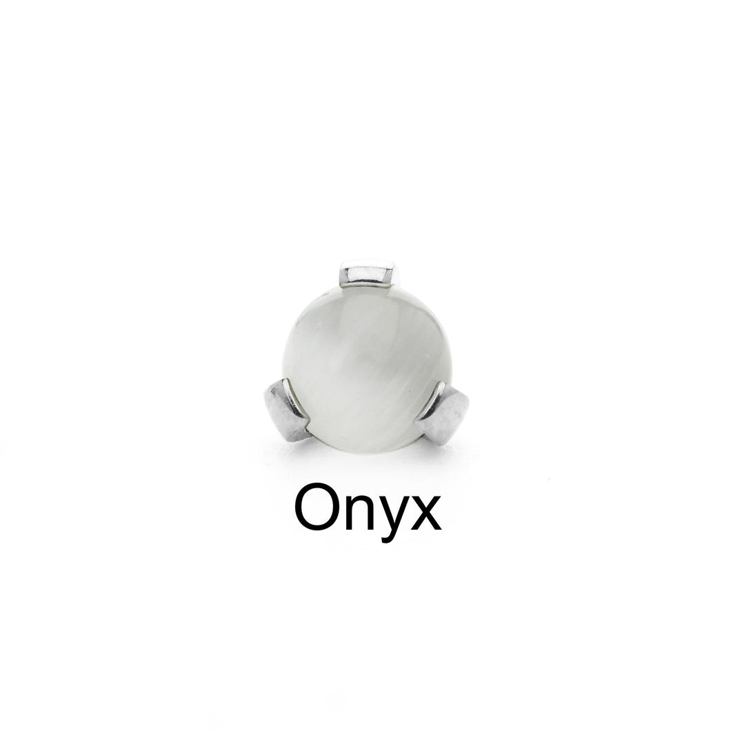 Industrial Strength Prong-Set Ball in Titanium with Onyx
