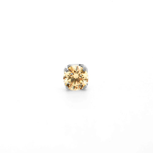 Prong-set Champagne Swarovski Gem in Titanium by NeoMetal