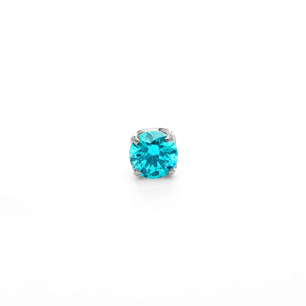 Prong-set Mint Green Swarovski Gem Titanium NeoMetal