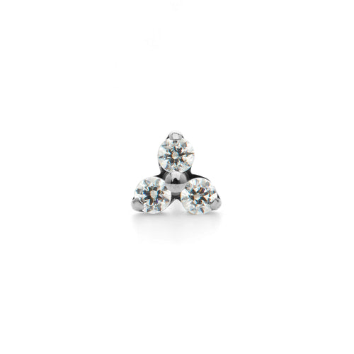 NeoMetal Trinity End Titanium Clear Swarovski Gems