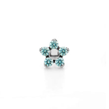 NeoMetal Flower End Titanium Mint Green Swarovski Gems