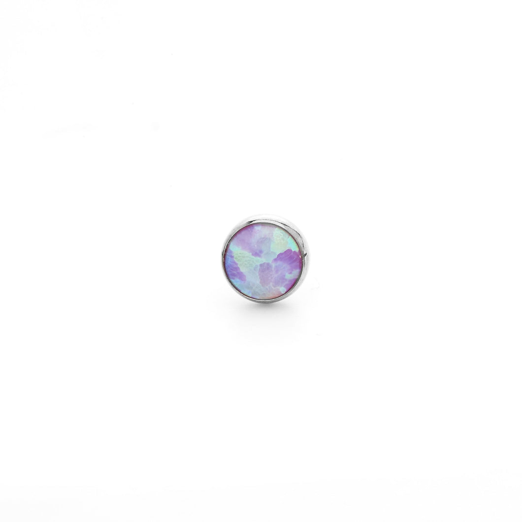Bezel-set Pink Opal Cabochon in Titanium by NeoMetal